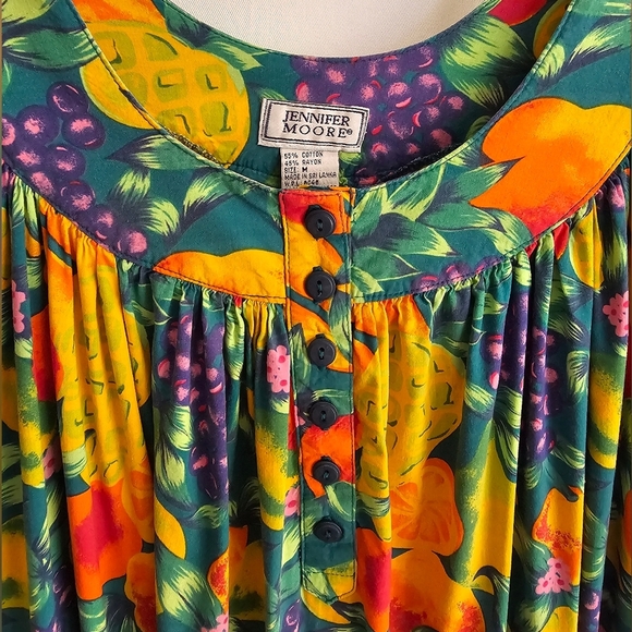 Jennifer Moore Tropical Fruit Print Dress - Picture 2 of 13